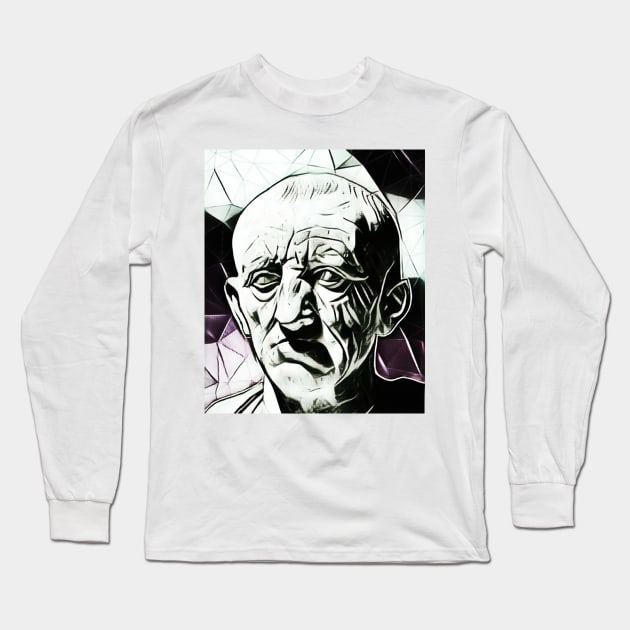 Cato the Elder Black And White Portrait | Cato the Elder Artwork 3 Long Sleeve T-Shirt by JustLit